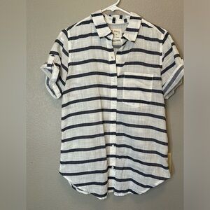Girl Krazy Women's Shirt-Dress Swim Suit Cover-Up Blue Nautical Hampton Stripes